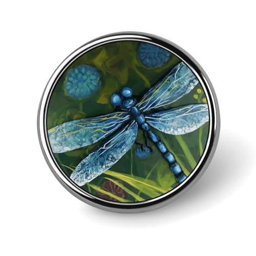Handbemalte blaue Libelle, runde Anstecker, modische Revers-Krawattennadeln, leichte Metallbrosche für Männer und Frauen, Kostüm, dekoratives Accessoire Handbemalte blaue Libelle, runde Anstecker, modische Revers-Krawattennadeln, leichte Metallbrosche für Männer und Frauen, Kostüm, dekoratives Accessoire von Oudrspo
