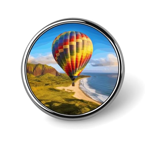 Hawaii-Heißluftballon, runde Brosche, modische Revers-Krawattennadeln, leichte Metallbrosche, Abzeichen für Männer und Frauen, Kostüm, dekoratives Accessoire Hawaii-Heißluftballon, runde Brosche, modische Revers-Krawattennadeln, leichte Metallbrosche, Abzeichen für Männer und Frauen, Kostüm, dekoratives Accessoire von Oudrspo