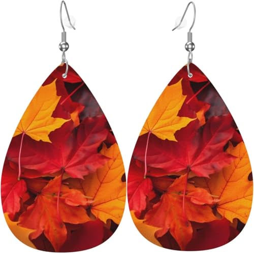 Herbstlaub, Weihnachten, grüne Blätter, Leder-Tropfenohrringe für Frauen, Weihnachtsdekoration Herbstlaub, Weihnachten, grüne Blätter, Leder-Tropfenohrringe für Frauen, Weihnachtsdekoration von Oudrspo