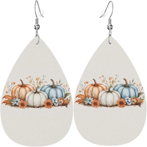 Herbstliche Kürbisblätter, florale weihnachtliche grüne Blätter, Leder-Tropfenohrringe für Frauen, Weihnachtsdekoration Herbstliche Kürbisblätter, florale weihnachtliche grüne Blätter, Leder-Tropfenohrringe für Frauen, Weihnachtsdekoration von Oudrspo