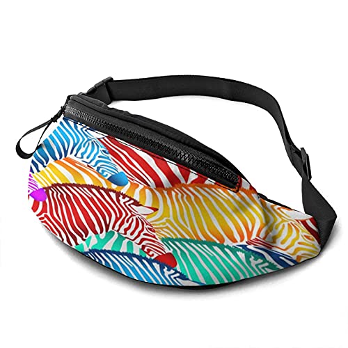 Hüfttasche Pack Bunte Zebra Textur Robuste Reißverschlüsse Laufgürtel Große Kapazität Hüfttasche Tasche Für Telefon Reisepass Brieftasche Kassenbox Für Männer Frauen Reisetasche Mit Kopfhöreranschlu von Oudrspo