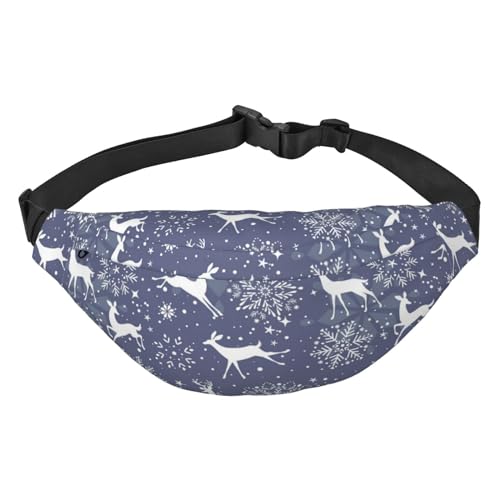 Hüfttasche mit Winter-Hirsch-Muster zum Laufen, Bauchtasche für Damen und Herren, Umhängetasche, Gürteltasche von Oudrspo