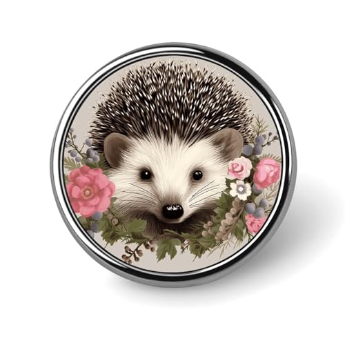 Igel im Blumenkranz, Anstecknadel für Männer, Sonnenblumen und Schmetterlinge, modische Brosche, niedliche Emaille-Abzeichen, Anstecknadel aus Aluminiumlegierung für Hüte, Hemden, Taschen, Jacken und von Oudrspo
