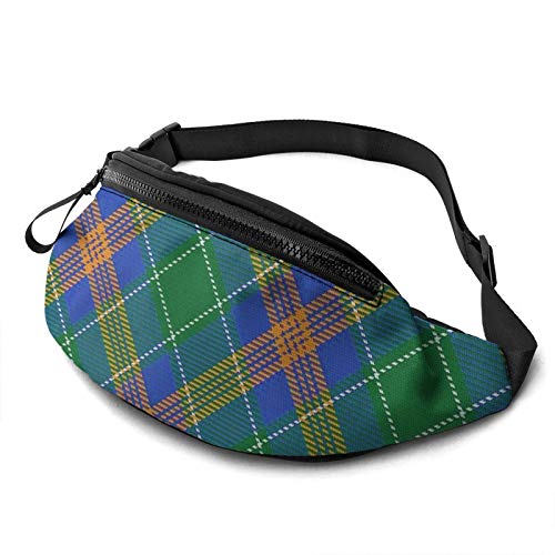 Irischer Stil Clan Mcauliffe Macauliffe Tartan Plaid Lässige Gürteltasche für Männer und Frauen, Verstellbarer Gürtel, Gürteltasche für Reisen, Wandern, Radfahren, Laufen, Festival, Rave von Oudrspo