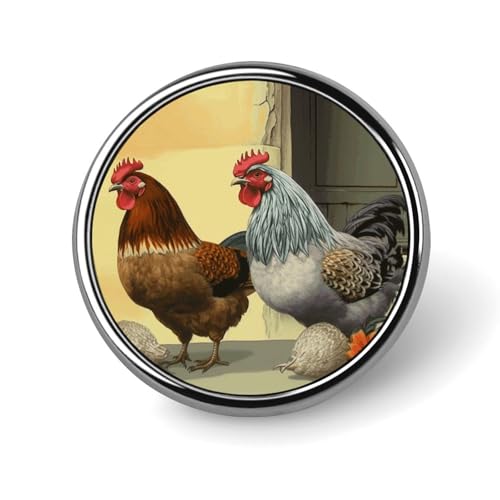 Italienische Hühner, runde Brosche, modische Revers-Krawattennadeln, leichte Metallbrosche, Abzeichen für Männer und Frauen, Kostüm, dekoratives Accessoire Italienische Hühner, runde Brosche, modische Revers-Krawattennadeln, leichte Metallbrosche, Abzeichen für Männer und Frauen, Kostüm, dekoratives Accessoire von Oudrspo
