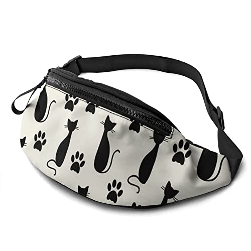 Katzen- und Pfoten-Gürteltasche, lässige Gürteltasche mit verstellbarem Gürtel, Gürteltaschen für Männer, Frauen, Reisen, Sport, Laufen von Oudrspo