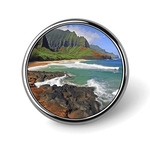 Kauai Hawaii Seashore Runde Anstecker Brosche Modische Revers Krawattennadeln Leichte Metallbrosche Anstecker Für Männer Frauen Kostüm Dekoratives Accessoire Kauai Hawaii Seashore Runde Anstecker Brosche Modische Revers Krawattennadeln Leichte Metallbrosche Anstecker Für Männer Frauen Kostüm Dekoratives Accessoire von Oudrspo