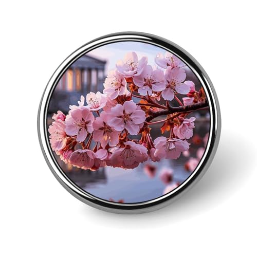 Kirschblüten-Brosche, rund, modisch, Revers, Krawattennadeln, leichte Metallbrosche, Abzeichen für Männer und Frauen, Kostüm, dekoratives Accessoire Kirschblüten-Brosche, rund, modisch, Revers, Krawattennadeln, leichte Metallbrosche, Abzeichen für Männer und Frauen, Kostüm, dekoratives Accessoire von Oudrspo