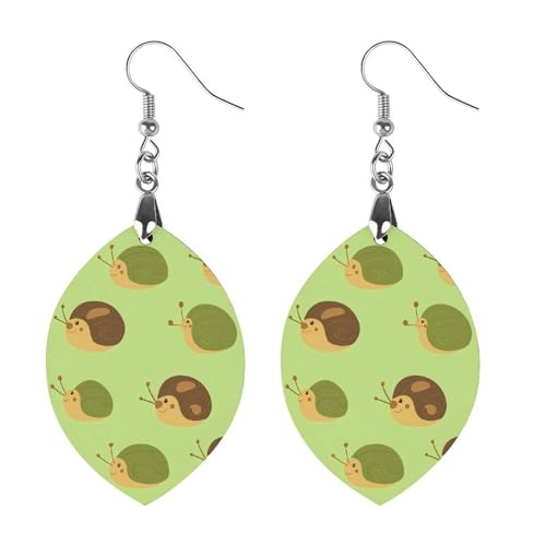 Klassische Holzohrringe mit Schneckenmuster, federleicht, künstlerischer Anhänger, Ohrhaken, Vintage-Schmuck für Frauen von Oudrspo