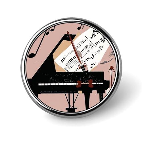 Klavier-Geigen-Musiknoten-Anstecknadel für Männer, Klavier-Geigen-Musiknoten, modische Brosche – niedliche Emaille-Abzeichen, Anstecknadel aus Aluminiumlegierung für Hüte, Hemden, Taschen, Jacken und von Oudrspo