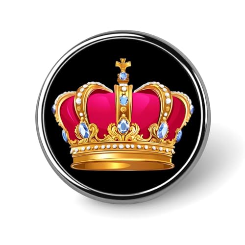 König Runde Brosche Pins Revers Krawatte Abzeichen Metall Memorial Button Pin Kit für Hut Hemd Kleidung Taschen Decor von Oudrspo
