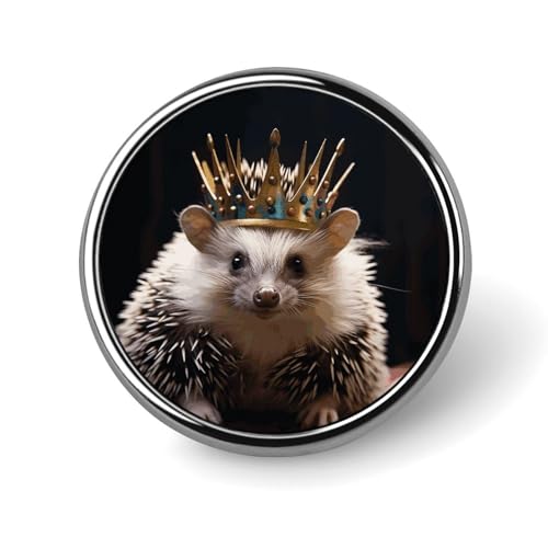 Krone mit Igel-Anstecknadel für Männer, Sonnenblumen und Schmetterlinge, modische Brosche – süße Emaille-Abzeichen, Anstecknadel aus Aluminiumlegierung für Hüte, Hemden, Taschen, Jacken und Accessoire von Oudrspo