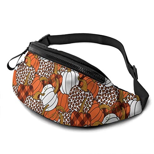 Kürbis-Leopard-Gürteltasche, lässige Gürteltasche mit verstellbarem Gürtel, Gürteltaschen für Männer, Frauen, Reisen, Sport, Laufen von Oudrspo