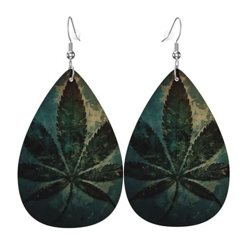 Leder-Ohrringe in Tropfenform, leichte baumelnde Tropfenohrringe für Damen – GrungeLeaf Vintage, Weiß von Oudrspo