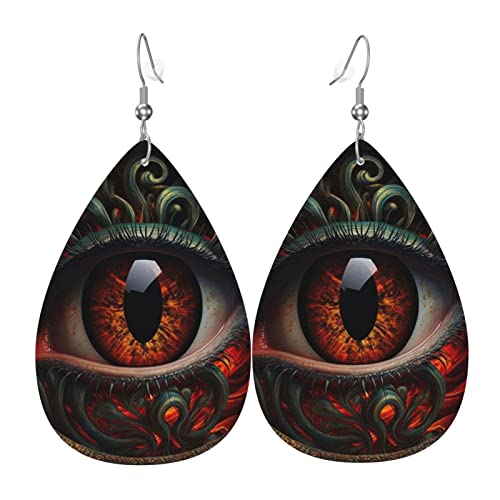 Leder-Ohrringe in Tropfenform, leichte baumelnde Tropfenohrringe für Frauen – Devils Eye Art, Weiß von Oudrspo