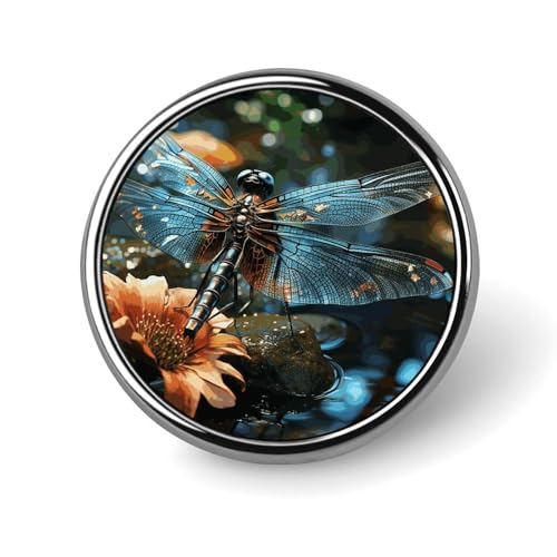 Libelle fliegt auf dem Teich. Anstecknadel für Männer, zeigt eine Leoparden-Modebrosche – süße Emaille-Abzeichen, Anstecknadel aus Aluminiumlegierung für Hüte, Hemden, Taschen, Jacken und Accessoires von Oudrspo