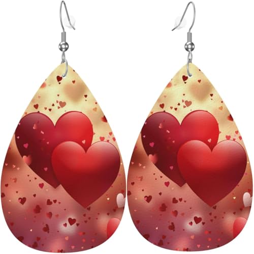 Liebe Blumen rote Herzen Kürbis Ahornblatt Blume Leder Teardrop Ohrringe für Frauen Dekorationen von Oudrspo