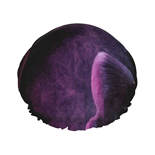 Lila Pinsel bedruckte Duschhaube, wasserdichte wiederverwendbare Badekappen für Damen, Herren, Jungen und Mädchen, Spa-Salon Lila Pinsel bedruckte Duschhaube, wasserdichte wiederverwendbare Badekappen für Damen, Herren, Jungen und Mädchen, Spa-Salon von Oudrspo