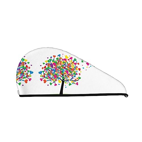 Love Tree Bedrucktes Haartrocknungstuch, schnell trocknend, saugfähig, Korallensamt, Trockenhaarkappe mit festem Knopf zum Trocknen von langem, dickem Haar Love Tree Bedrucktes Haartrocknungstuch, schnell trocknend, saugfähig, Korallensamt, Trockenhaarkappe mit festem Knopf zum Trocknen von langem, dickem Haar von Oudrspo