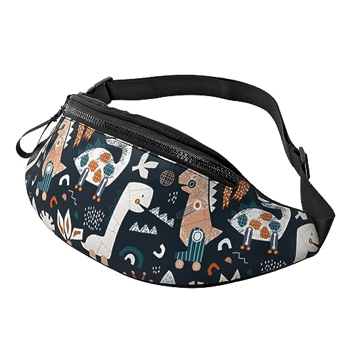 Lustige Gürteltasche mit Cartoon-Dinosaurier-Motiv für Herren und Damen, verstellbare Gürteltasche, Hüfttasche für Reisen, Wandern, Radfahren von Oudrspo
