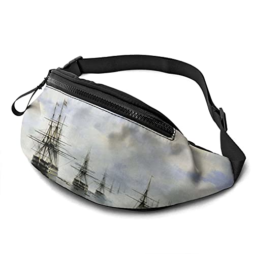 Lustige Kriegsschiffe Gürteltasche für Damen Herren Mode Gürteltasche Hüfttasche mit verstellbarem Gürtel für Reisen im Freien Sport Laufen von Oudrspo