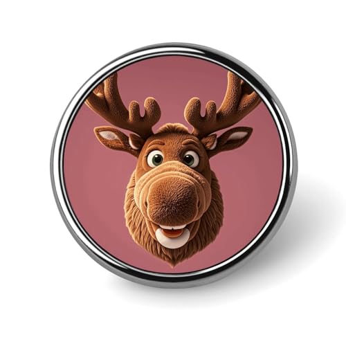 Lustige Weihnachts-Anstecknadel mit Elchkopf für Herren, modische Brosche mit Violinennoten, niedliche Emaille-Anstecker, Anstecknadel aus Aluminiumlegierung für Hüte, Hemden, Taschen, Jacken und Acc von Oudrspo