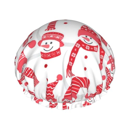Lustige Weihnachts-Schneeflocken-Duschhaube für Frauen, wiederverwendbare Bade-Duschhauben für Frauen, Weihnachts-Bade-Haarschutzhüte von Oudrspo