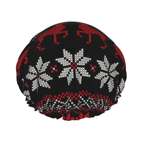 Lustige Weihnachts-Schneeflocken-Duschhaube für Frauen, wiederverwendbare Bade-Duschhauben für Frauen, Weihnachts-Bade-Haarschutzhüte von Oudrspo