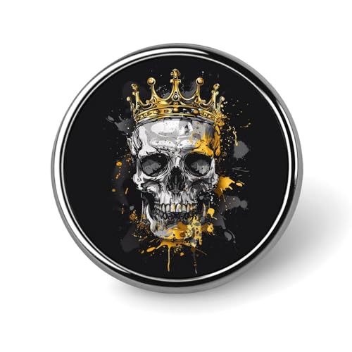 Lustiger Totenkopf mit Krone, runde Brosche, Anstecknadel, Revers, Krawattennadel für Damen und Herren, Büroangestellte, Lehrer, Dekoration Lustiger Totenkopf mit Krone, runde Brosche, Anstecknadel, Revers, Krawattennadel für Damen und Herren, Büroangestellte, Lehrer, Dekoration von Oudrspo