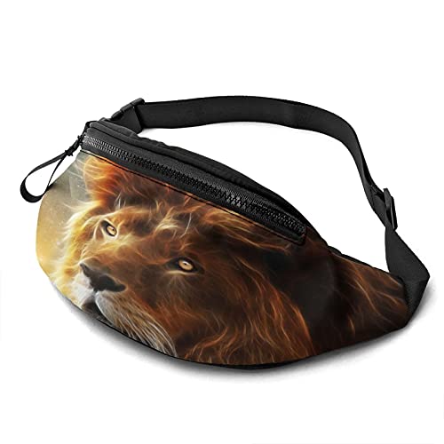 Männlicher Löwe Bauchtasche für Damen Herren Mode Hüfttasche Hüfttasche mit verstellbarem Gürtel für Reisen im Freien Sport Laufen von Oudrspo