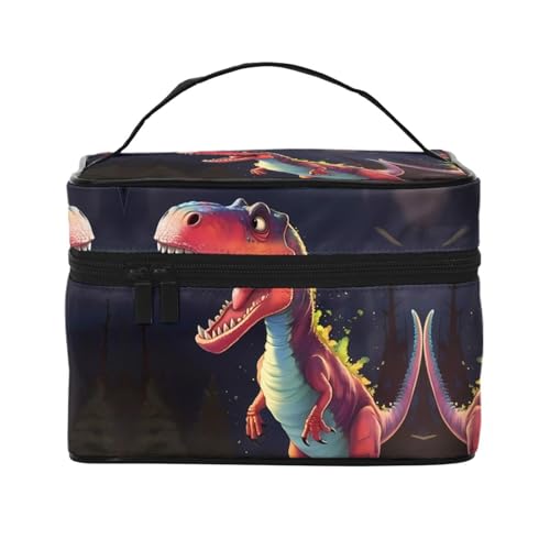 Make-up-Tasche mit großem Mund und Dinosaurier-Design (22,9 x 16,5 x 15,7 cm), Reise-Kosmetik-Organizer-Tasche von Oudrspo