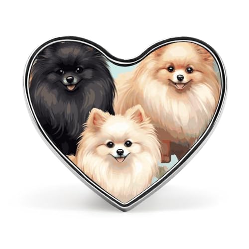 Modische Brosche mit Pomeranians-Muster – grau-weißer Pfau, 2,5 cm, süße Emaille-Herz-Anstecker, Metall-Anstecknadeln für Männer und Frauen, dekorative Metall-Anstecknadel für Hüte, Hemden, Taschen, J Modische Brosche mit Pomeranians-Muster – grau-weißer Pfau, 2,5 cm, süße Emaille-Herz-Anstecker, Metall-Anstecknadeln für Männer und Frauen, dekorative Metall-Anstecknadel für Hüte, Hemden, Taschen, J von Oudrspo