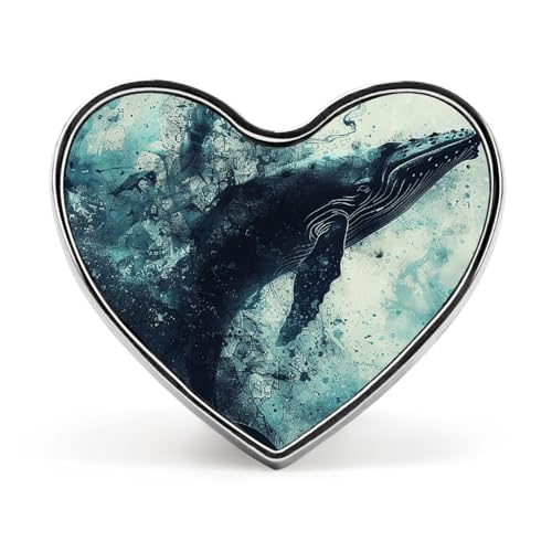 Modische Brosche mit Wal im Wasser – LKW und Bär, 2,5 cm, süße Emaille-Herz-Anstecker, Metall-Anstecknadeln für Männer und Frauen, dekorative Metall-Anstecknadel für Hüte, Hemden, Taschen, Jacken und von Oudrspo