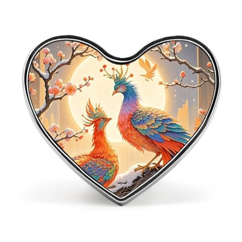 Modische Brosche mit zwei Phönixen im Winter – 2,5 cm große, süße Emaille-Herz-Anstecker, Metall-Anstecknadeln für Männer und Frauen, dekorative Metall-Anstecknadel für Hüte, Hemden, Taschen, Jacken u Modische Brosche mit zwei Phönixen im Winter – 2,5 cm große, süße Emaille-Herz-Anstecker, Metall-Anstecknadeln für Männer und Frauen, dekorative Metall-Anstecknadel für Hüte, Hemden, Taschen, Jacken u von Oudrspo