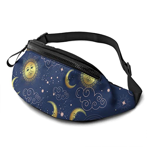 Mond- und Stern-Gürteltasche, lässige Gürteltasche mit verstellbarem Gürtel, Gürteltaschen für Männer, Frauen, Reisen, Sport, Laufen von Oudrspo