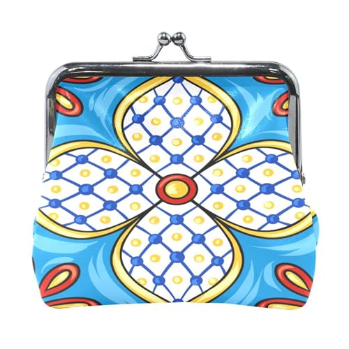 Multi 1 Damen-Geldbörse aus Leder, Hasp-Kartenschlüssel, Wechselgeldbörse, Kiss Lock, Clutch, Tasche, Damen-Handtasche mit kleiner Schnalle, bedruckt mit bunten Weihnachts- und Neujahrslichtern, nahtl von Oudrspo