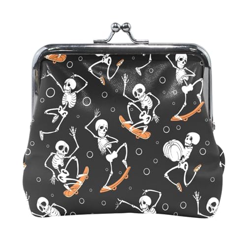 Multi 14 Damen-Geldbörse aus Leder, Hasp-Kartenschlüssel, Wechselgeldbörse, Kiss Lock, Clutch, Tasche, Damenhandtasche mit Kleiner Schnalle, Aufdruck: Orange Fox von Oudrspo