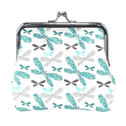 Multi 16 Damen-Geldbörse aus Leder, Hasp-Kartenschlüssel, Wechselgeldbörse, Kiss Lock, Clutch, Tasche, Damen-Handtasche mit kleiner Schnalle, bedruckt mit bunten Weihnachts- und Neujahrslichtern, naht von Oudrspo