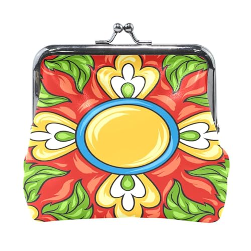 Multi 18 Damen-Geldbörse aus Leder, Hasp-Kartenschlüssel, Wechselgeldbörse, Kiss Lock, Clutch, Tasche, Damenhandtasche mit Kleiner Schnalle, Aufdruck: Große Sonnenblume von Oudrspo