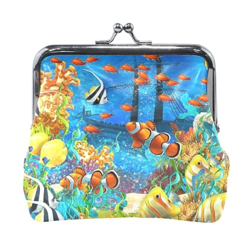 Multi 19 Damen-Geldbörse aus Leder, Hasp-Kartenschlüssel, Wechselgeldbörse, Kiss Lock, Clutch, Tasche, Damenhandtasche mit Kleiner Schnalle, Aufdruck Faultier auf Flamingo von Oudrspo