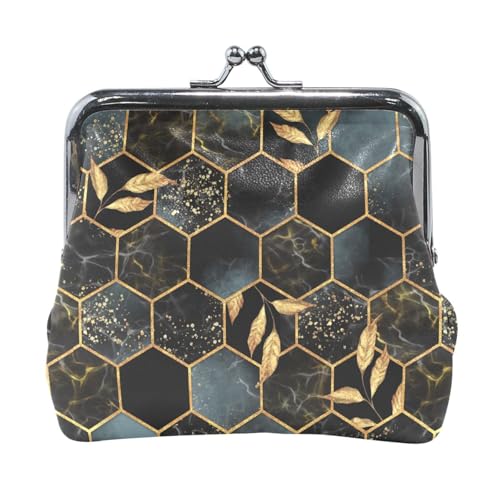 Multi 2 Damen-Geldbörse aus Leder, Hasp-Kartenschlüssel, Wechselgeldbörse, Kiss Lock, Clutch, Tasche, Damenhandtasche mit Kleiner Schnalle, Aufdruck: Gelbe Sonnenblume auf Schwarz von Oudrspo