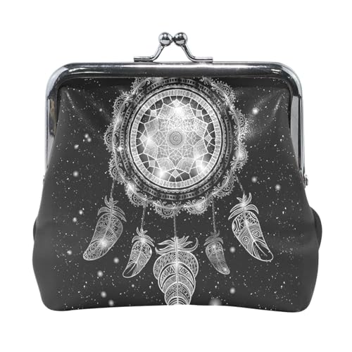 Multi 4 Damen-Geldbörse aus Leder, Hasp-Kartenschlüssel, Wechselgeldbörse, Kiss Lock, Clutch, Tasche, Damen-Handtasche mit Kleiner Schnalle, Aufdruck „Skandinavischer Weihnachtszwerg auf Schwarz Multi 4 Damen-Geldbörse aus Leder, Hasp-Kartenschlüssel, Wechselgeldbörse, Kiss Lock, Clutch, Tasche, Damen-Handtasche mit Kleiner Schnalle, Aufdruck „Skandinavischer Weihnachtszwerg auf Schwarz von Oudrspo