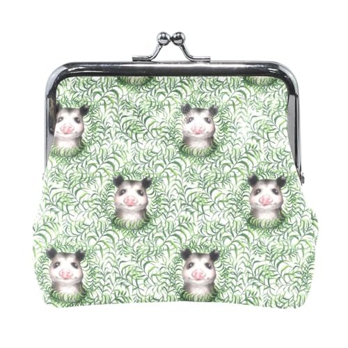 Multi 4 Damen-Geldbörse aus Leder, Hasp-Kartenschlüssel, Wechselgeldbörse, Kiss Lock, Clutch, Tasche, Damenhandtasche mit Kleiner Schnalle, Aufdruck Einhorn mit Blumen von Oudrspo