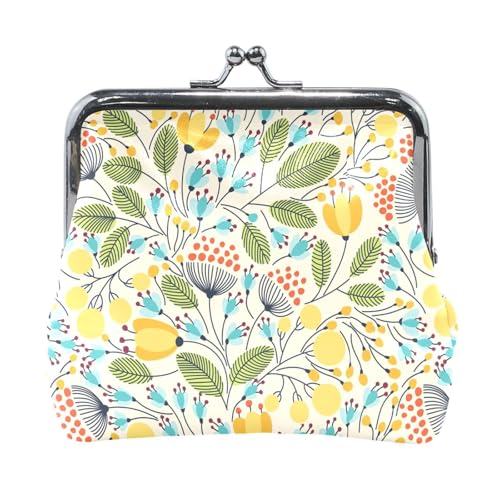 Multi 5 Damen-Geldbörse aus Leder, Hasp-Kartenschlüssel, Wechselgeldbörse, Kiss Lock, Clutch, Tasche, Damenhandtasche mit Kleiner Schnalle, Aufdruck: Orange Fox von Oudrspo