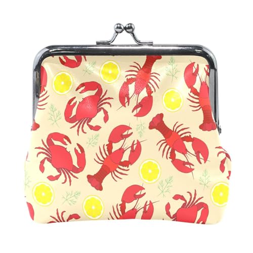 Multi 7 Damen-Geldbörse aus Leder, Hasp-Kartenschlüssel, Wechselgeldbörse, Kiss Lock, Clutch, Tasche, Damenhandtasche mit Kleiner Schnalle, Aufdruck: Orange Fox von Oudrspo