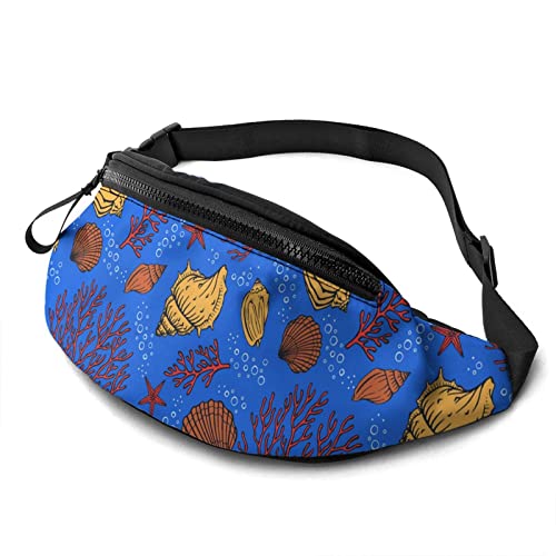 Muscheln Gürteltasche Lässige Gürteltasche mit verstellbarem Gürtel Gürteltaschen für Männer Frauen Reisen Sport Laufen von Oudrspo