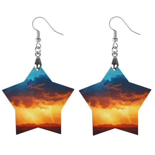 Nature Tornado Klassische Holzohrringe, federleicht, künstlerischer Anhänger, Ohrhaken, Vintage-Schmuck für Damen von Oudrspo