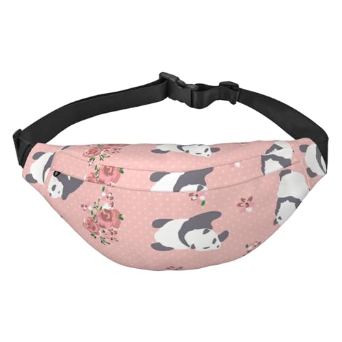 Niedliche Bauchtasche mit Baby-Pandas für Männer und Frauen, wasserdichte Sport-Hüfttasche, Gürteltasche für Reisen, Wandern und Laufen von Oudrspo