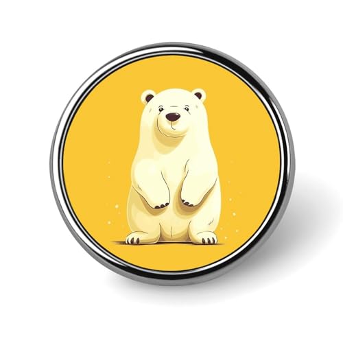 Niedliche Cartoon-Eisbär-Anstecknadel für Männer. Niedliche Cartoon-Eisbär-Modebrosche – Niedliche Emaille-Abzeichen, Anstecknadel aus Aluminiumlegierung für Hüte, Hemden, Taschen, Jacken und Accessoi von Oudrspo