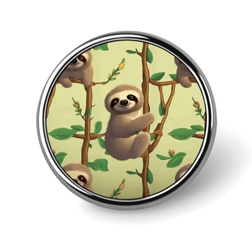 Niedliche Cartoon-Faultiere, runde Anstecker, modische Revers-Krawattennadeln, leichte Metallbrosche, Anstecker für Männer und Frauen, Kostüm, dekoratives Accessoire Niedliche Cartoon-Faultiere, runde Anstecker, modische Revers-Krawattennadeln, leichte Metallbrosche, Anstecker für Männer und Frauen, Kostüm, dekoratives Accessoire von Oudrspo